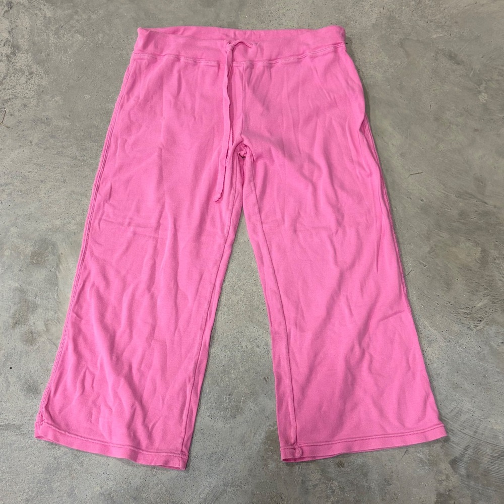 Victoria's Secret PINK Cotton Wide Leg Crop Lounge Pants Pink 163157-U10 Medium